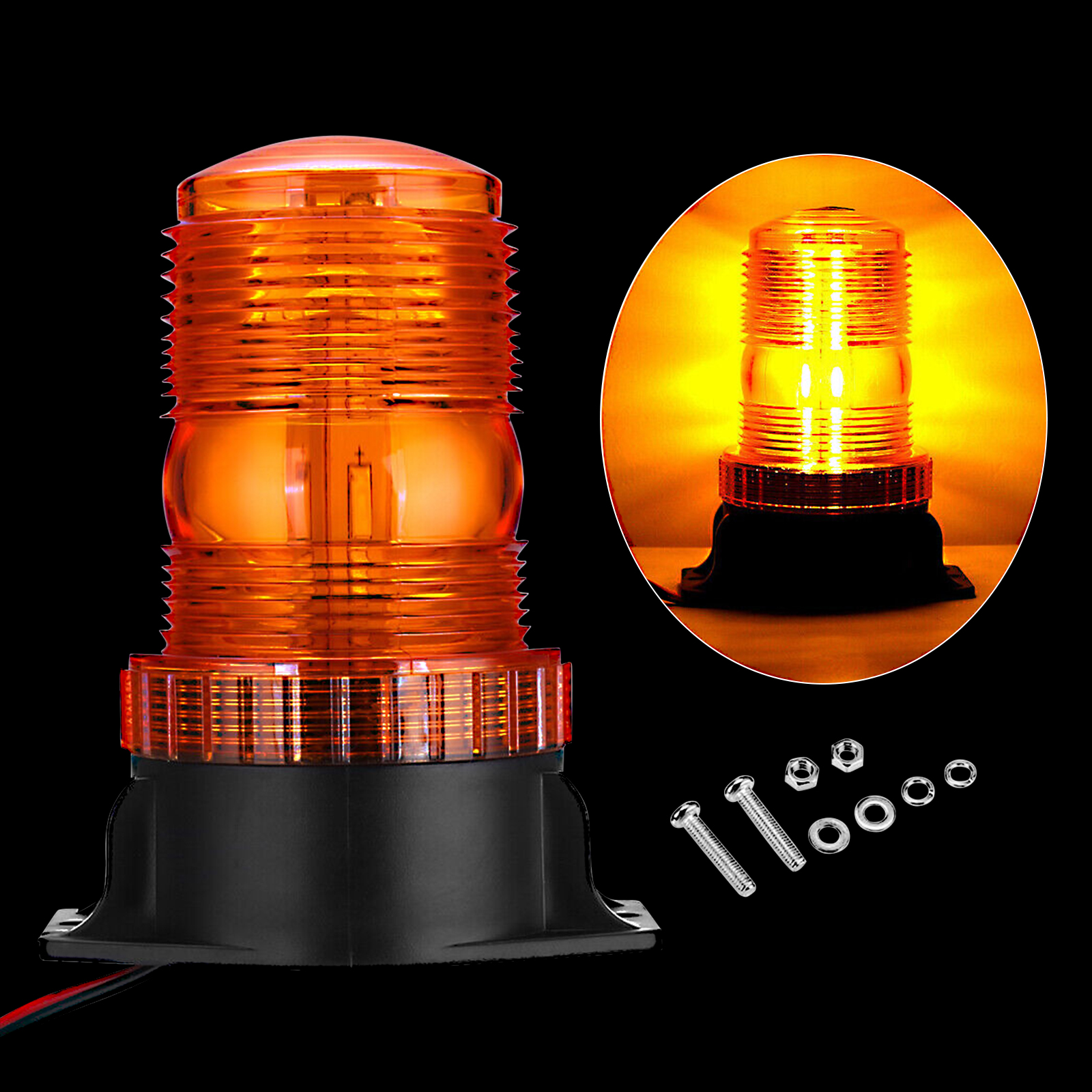 Youstar-Light LED Strobe Beacon Forklift Truck Rooftop Amber Emergency Warning Light - Image 5